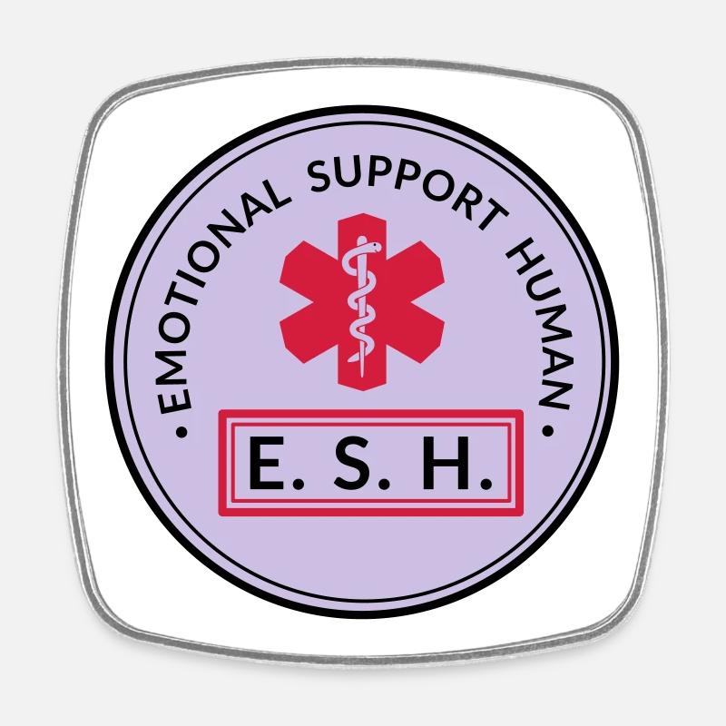 Emotional Support Human - Viereckiger Kühlschrankmagnet - Weiß