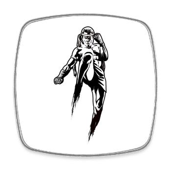 Muay Thai Fighter Spirit - Viereckiger Kühlschrankmagnet - Weiß - Vorne