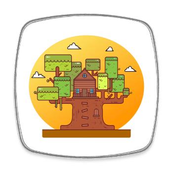 Treehouse Adventure - Square fridge magnet - white - Front