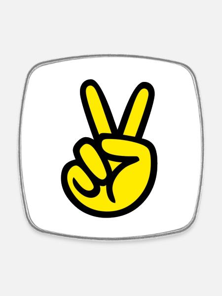 Victory - Square fridge magnet - white