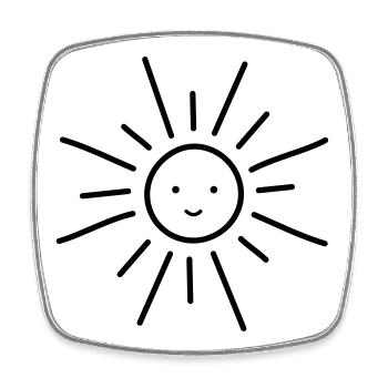Sonne Sonnenschein strahlende Sonne Gesicht - Viereckiger Kühlschrankmagnet - Weiß - Vorne