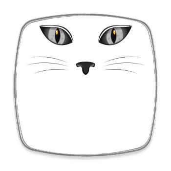 Cat kitten meow domestic cat cat eye cat dam - Square fridge magnet - white - Front