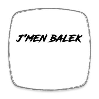 I am balek - Square fridge magnet - white - Front