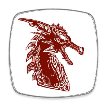 Drachen - Viereckiger Kühlschrankmagnet - Weiß - Vorne