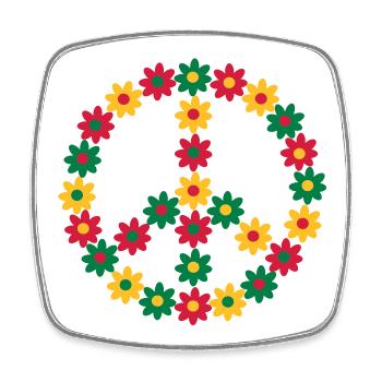 Rasta Friedenszeichen - Viereckiger Kühlschrankmagnet - Weiß - Vorne