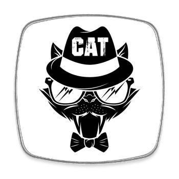 Cat kitten meow domestic cat cat eye cat dam - Square fridge magnet - white - Front