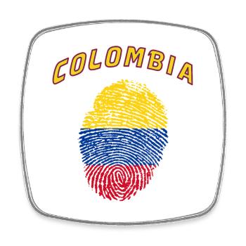 Colombia Fingerprint / Gift Flag - Square fridge magnet - white - Front