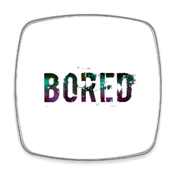 Bored Color Explosion Graffiti Texte - Magnet carré - blanc - Devant