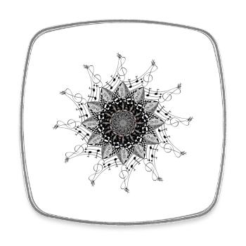 Musical Elegant Mandala - Square fridge magnet - white - Front