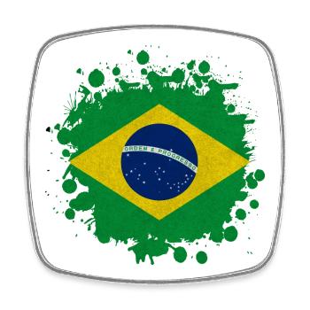 Brasilien Klecks Fleck Geschenk Flagge Südamerika - Viereckiger Kühlschrankmagnet - Weiß - Vorne