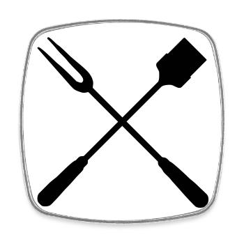 barbecue - Square fridge magnet - white - Front
