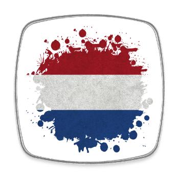 Niederlande Klecks Fleck / Geschenk Flagge Holland - Viereckiger Kühlschrankmagnet - Weiß - Vorne