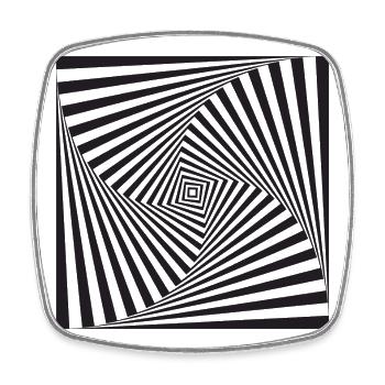 Motif du tunnel du vortex noir - Magnet carré - blanc - Devant