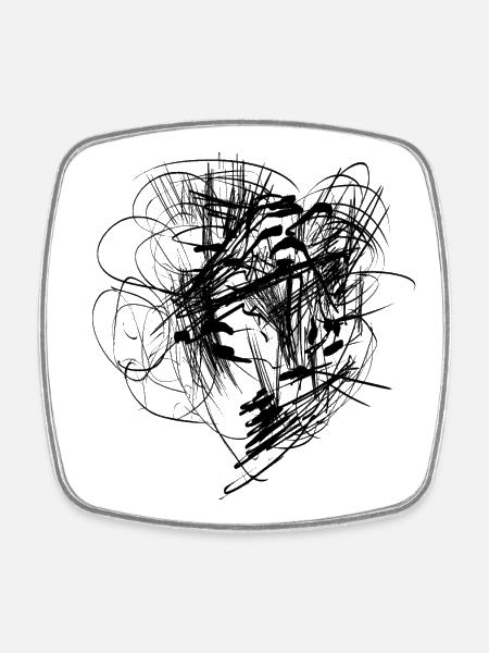 Abstract - Square fridge magnet - white