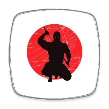 ninja - Square fridge magnet - white - Front