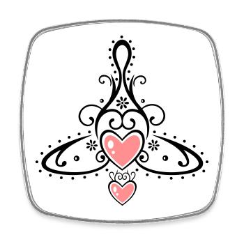 Symbole celtique, mère avec deux enfants. - Magnet carré - blanc - Devant