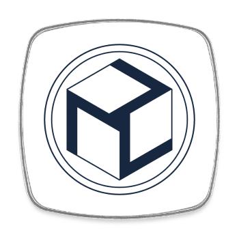 Antahkarana-Symbol, heilige Geometrie - Viereckiger Kühlschrankmagnet - Weiß - Vorne