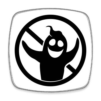 signe noir symbole interdit signe fantôme ge - Magnet carré - blanc - Devant