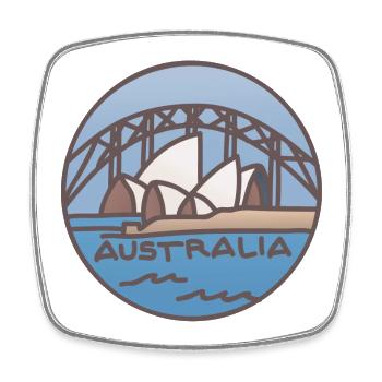 Australie - Sydney - Magnet carré - blanc - Devant