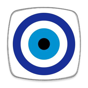 Blue Evil Eye - Square fridge magnet - white - Front