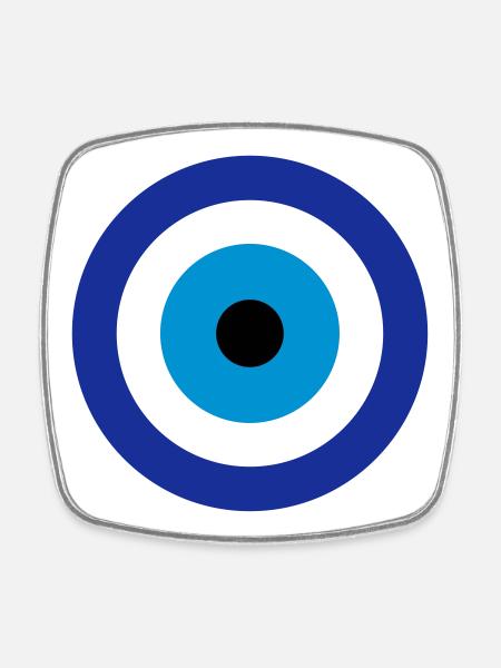 Blue Evil Eye - Square fridge magnet - white