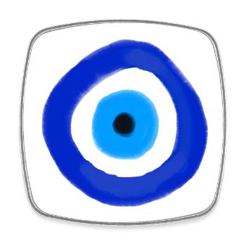 Blue Orbit Eye Abstract - Viereckiger Kühlschrankmagnet - Weiß - Vorne