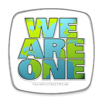 We are One - Viereckiger Kühlschrankmagnet - Weiß - Vorne