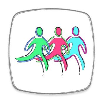 Running training, athletes - Square fridge magnet - white - Front