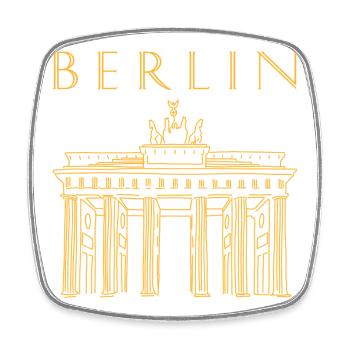 Brandenburger Tor in Berlin - Viereckiger Kühlschrankmagnet - Weiß - Vorne