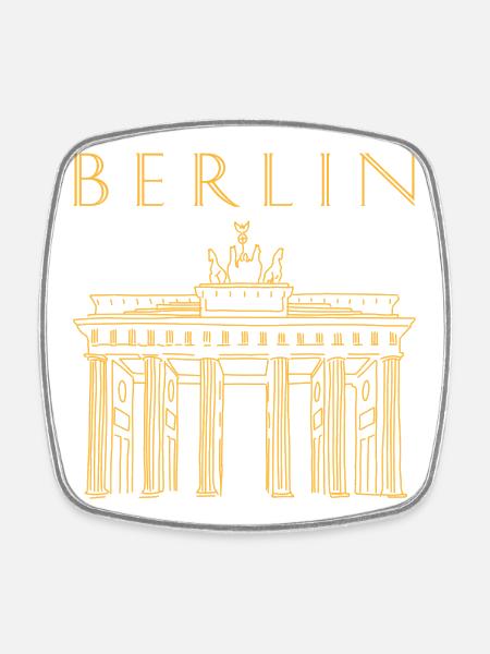 Brandenburger Tor in Berlin - Viereckiger Kühlschrankmagnet - Weiß