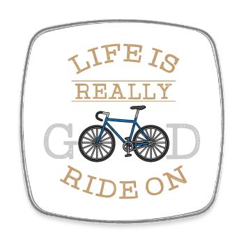cycle - Square fridge magnet - white - Front