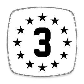 3 years - Square fridge magnet - white - Front