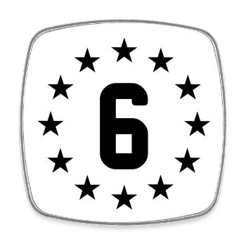 6 years - Square fridge magnet - white - Front