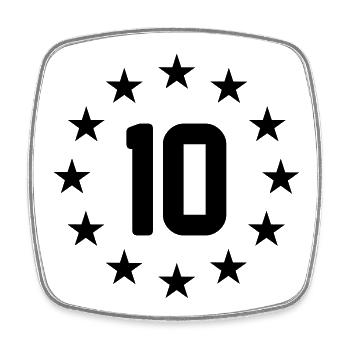 10 years - Square fridge magnet - white - Front