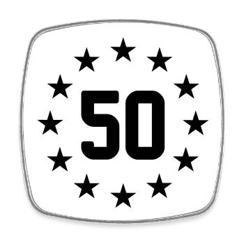 50 years - Square fridge magnet - white - Front