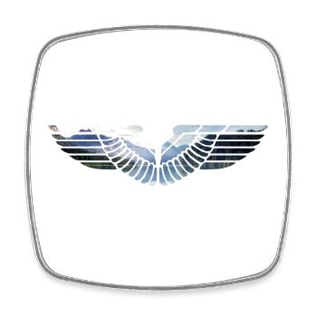 Eagle wing emblem - Square fridge magnet - white - Front