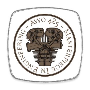 AWO 425 - chef-d'œuvre en ingénierie - marron - Magnet carré - blanc - Devant