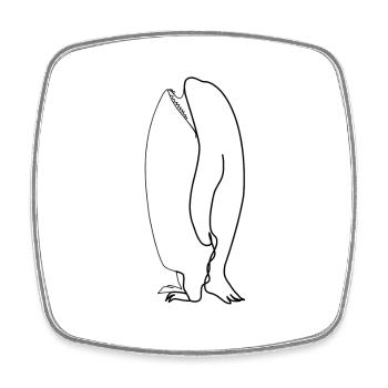 Orca penguin - Square fridge magnet - white - Front