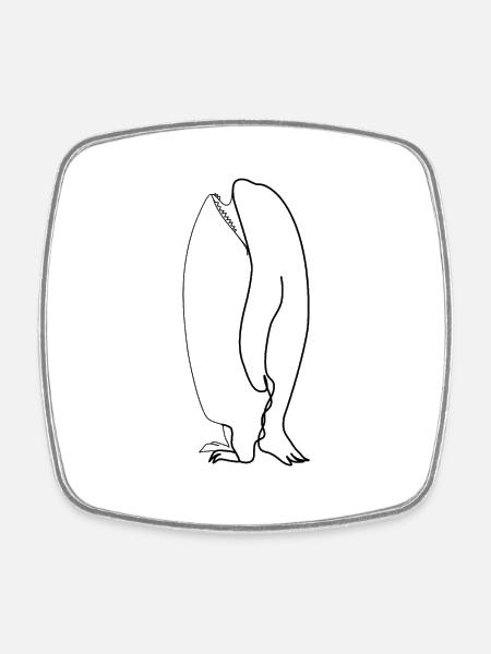 Pingouin orque - Magnet carré - blanc