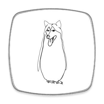 Husky penguin - Square fridge magnet - white - Front