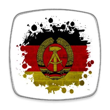 DDR taches / Cadeau drapeau Allemagne de l’Est - Magnet carré - blanc - Devant