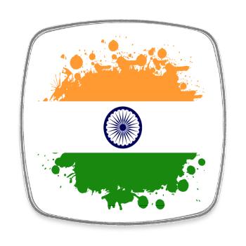 India stain blot/flag gift Asia - Square fridge magnet - white - Front