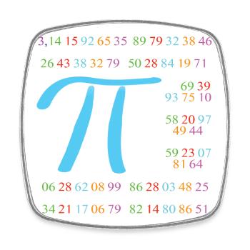 Pi with 110 decimal places - Square fridge magnet - white - Front