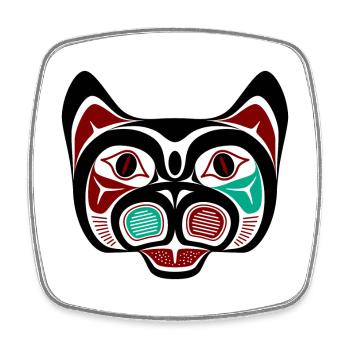 Northwest Pacific coast Haida Kitty - Viereckiger Kühlschrankmagnet - Weiß - Vorne