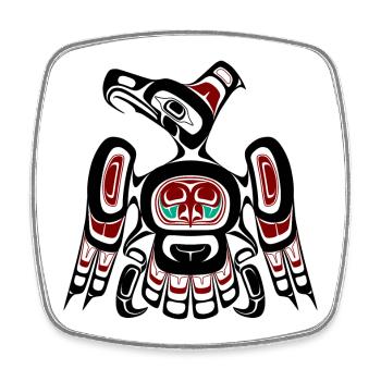 Northwest Pacific coast Kaigani Thunderbird - Square fridge magnet - white - Front