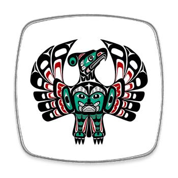 Northwest Pacific coast Haida art Thunderbird - Square fridge magnet - white - Front