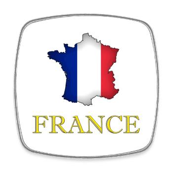 France - Square fridge magnet - white - Front