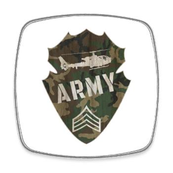 Army Armee Wappen / Militär Geschenk Hubschrauber - Viereckiger Kühlschrankmagnet - Weiß - Vorne