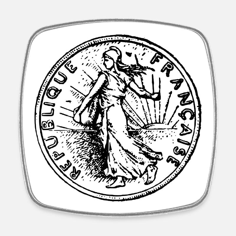 franc - Viereckiger Kühlschrankmagnet - Weiß