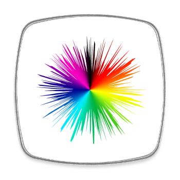 Color explosion radial burst - Square fridge magnet - white - Front